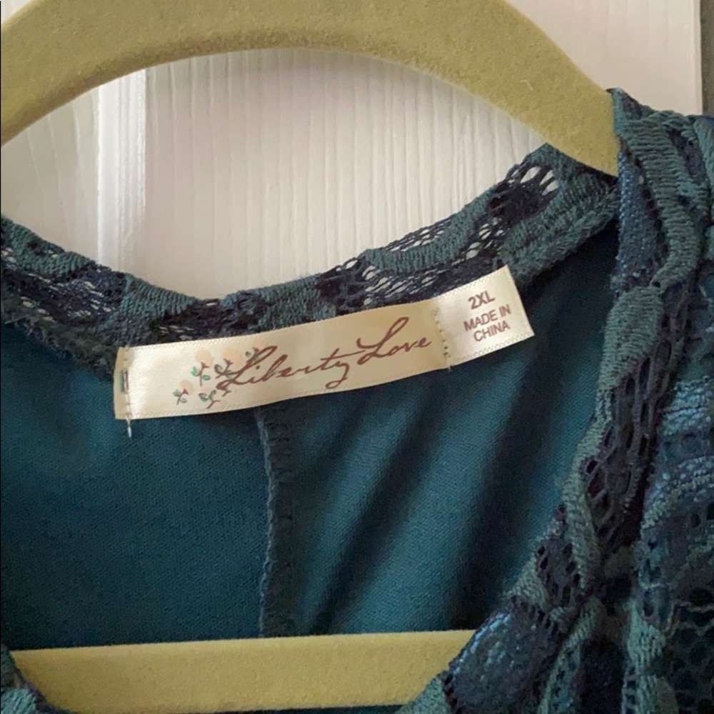 Blue Lace Plus Size Dress - Picture 4 of 8